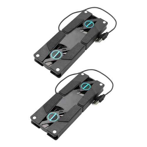 OSALADI 2Pcs USB Laptop Cooling Pad Ventilated Stand with Quiet Dual Fans Compatible with All Laptops and Game Consoles Portable Design for Easy Storage Low Noise Operation