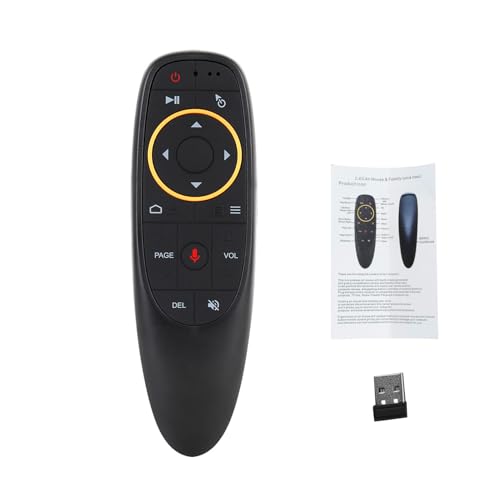Air Mouse Remote, Gyro Game Remote Motion Controlled 2.4GHz Wireless Voice 6 Axis Gyroscope Learning USB Plug and Play with Receiver for TV PC Android Box
