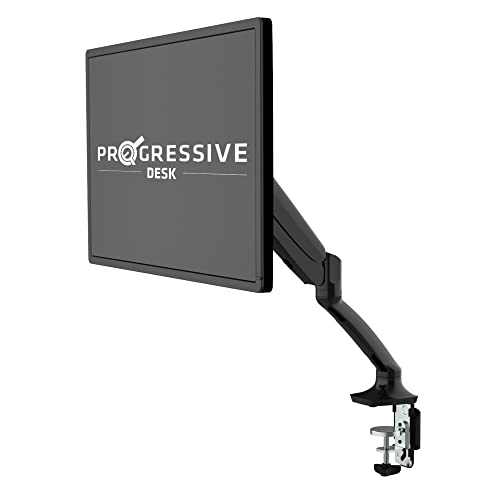 Progressive Desk Single Gas Spring Monitor Stand - Fits 17"-30" Monitors - ±180 Monitor Rotation - Arm Holds Up to 20 lbs - style: Single 17"-30"