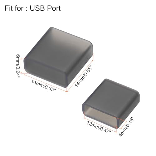 uxcell 20pcs USB 2.0 Port Cap Cover Anti Dust Silicone Protector for USB Male USB Data Cable, Clear Black - color: Clear Black