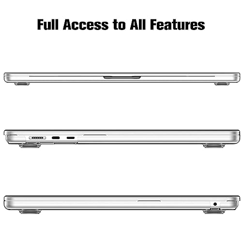 Fintie Case for MacBook Air 15.3 A3448/A3241/A3114/A2941, Crystal Clear | 2023-2026, M2/M3/M4/M5, Snap-On Shell Cover, Full Port Access, Easy On/Off, Lightweight - color: Crystal Clear
