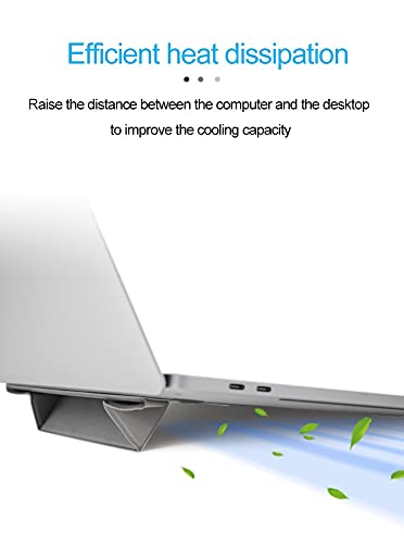 Mount Plus LS1 Flat Foldable Laptop Notebook Tablet Stand | Invisible Lightweight Laptop Stand | Anti-Slide and Portable Notebook Stand | Compatible with MacBook Air, Tablets and Laptops (Black) - color: Black