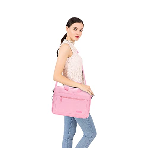 MOSISO Laptop Bag 13.3 inch, 13-14 inch Computer Bags | Compatible with MacBook Neo 13/ Air 13/13.6/ Pro 13/14, Laptop Messenger Bag with Adjustable Depth at Bottom, Pink - color: Pink, size: 13.3 inch