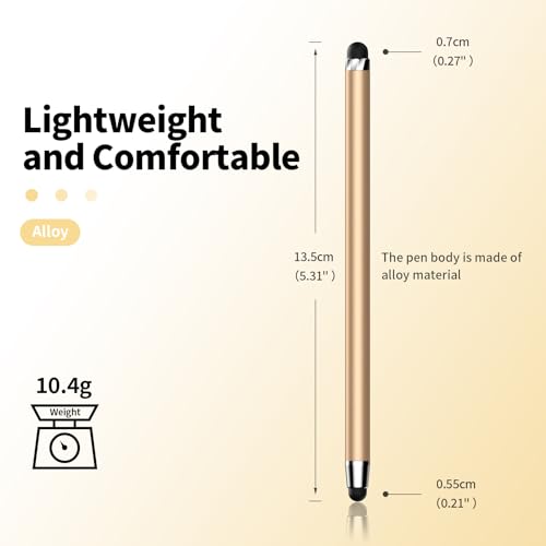 Stylus(10 PCS),Stylus Pen for Touchscreen,High Sensitivity & Precision | Universal Stylus,2-in-1 Rubber Tip,Touch Screens of iPhone/iPad/Android Tablets（Gold & Black） - color: 5PCS Gold & 5PCS Black