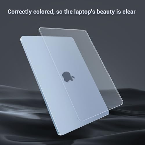 MOSISO Compatible with MacBook Air 13 inch Case M5 M4 M3 M2 2026-2022 | 2 in 1 Kit Anti-Fingerprints Shell for Mac Air 13.6, Ultra Seamlessly Closes Cover, A3449 A3240 A3113 A2681, Pastel Blue - color: Pastel Blue