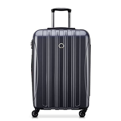 DELSEY PARIS Helium Aero Hardside Expandable Luggage with Spinner Wheels, Titanium, Checked-Medium 24 Inch - color: Titanium, size: Checked-Medium 24 Inch