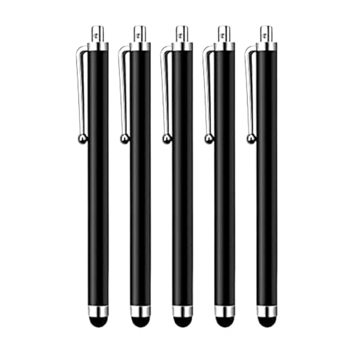 HESSION 5 Pack Stylus Pen for All capacitive Touch Screens Suitable for iPhone Ipad Samsung Galaxy Tablets Black - color: Black