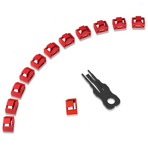 12 Pcs RJ45 Port Lock with 1 Key, Locking RJ45 Port/Dust Blocker, RJ45 Dust Cover Cap Female Port Plugs Protector, Compatible RJ45 Port Devices, Red - color: Red, size: 12-Pack