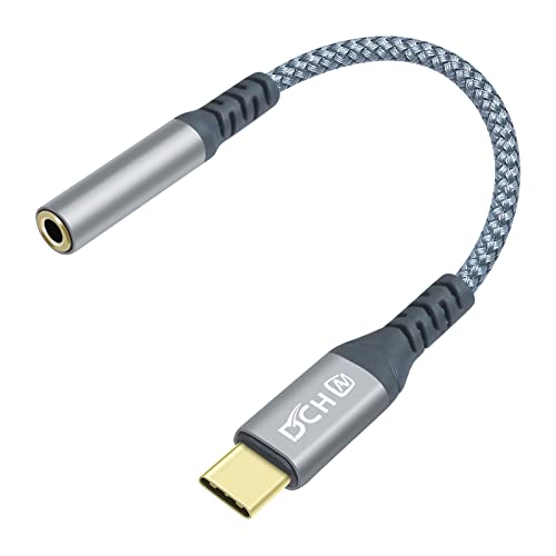 DCHAV USB Type C to 3.5mm Audio Adapter Headphone Jack 3.5 mm USB-C Aux Cord Male to Female Braided Dongle Compatible Samsung Galaxy S22 S21 S20 Pixel 7 6a Android Phone Laptop Speaker Headset Car - color: Grey, size: male to female