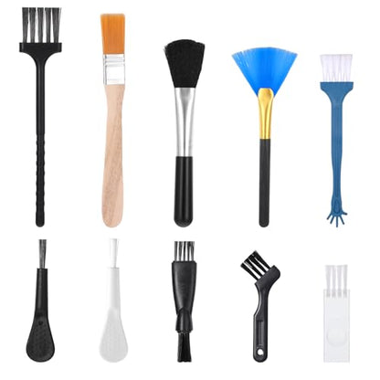 Keyboard Brush, 10 Pcs Mini Anti Static Brush Keyboard Cleaning Brushes Kit Nylon Dust Cleaning Brushes for Electronic Devices Computer Motherboard Fans Camera Small Space