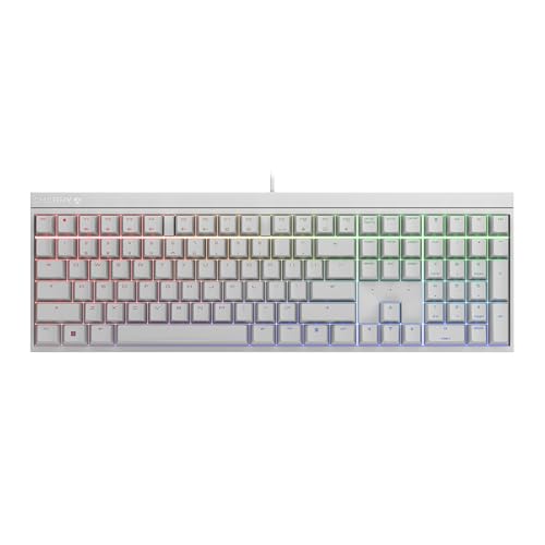 CHERRY XTRFY MX 2.0S, Wired Mechanical Gaming Keyboard with RGB-Lighting, Designed in Germany, Full Key Rollover, Anti Ghosting, Cherry MX2A Blue Switches, White - color: White, size: MX2A Blue