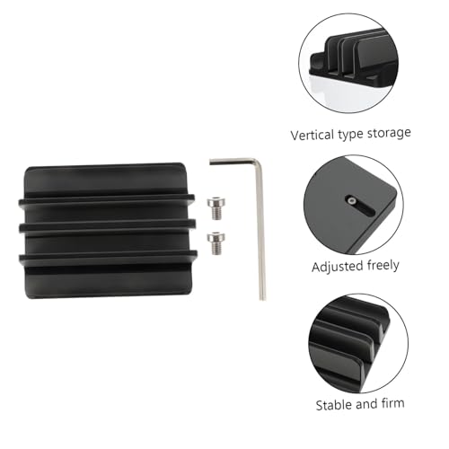 Luxshiny Aluminum Alloy Vertical Laptop Stand with Dual-Slot Design, Portable Tablet and Laptop Base Holder for Office Desk, Compatible with Multiple Devices, Black