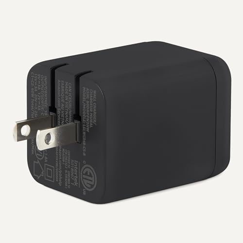 Amazon Basics 65W Fast Charging GaN USB-C Wall Charger, 2-Port for Laptops, Tablets, Phones, Charge 2 Devices at Once, Black - color: Black, style: 65 W Two Port