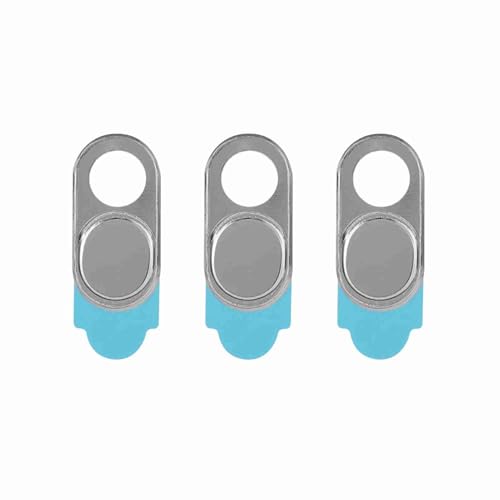 3-Pack Metal Webcam Cover Stickers Silver Slider Camera Blocker fit for Smartphone Tablet Laptop PC Slim Secure Adhesive - color: Silver