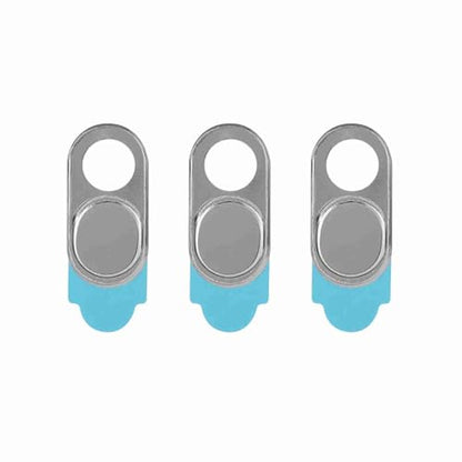 3-Pack Metal Webcam Cover Stickers Silver Slider Camera Blocker fit for Smartphone Tablet Laptop PC Slim Secure Adhesive - color: Silver