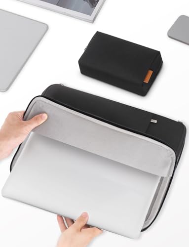 DOMISO 360 Protective Laptop Case 16 inch, 16 inch Laptop Sleeve Compatible with Mac Book Pro 16, Waterproof Computer Cases Bag with Handle,Black - color: Black, size: 16 inch