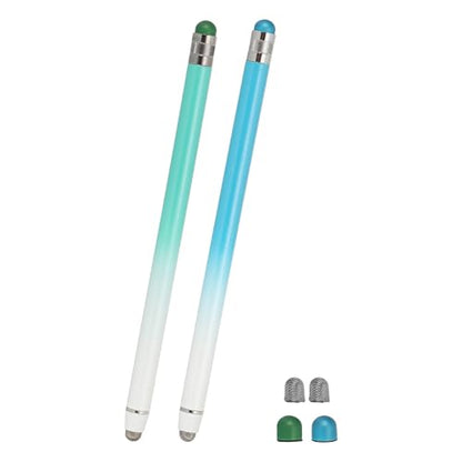 PATIKIL 2 Pcs Stylus Pens for Touch Screens, 2 in 1 High Sensitivity Universal Pen Capacitive Stylus for Phone Tablets Laptop Touch Screen Devices, Blue Green - color: Blue Green