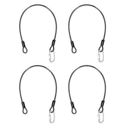 PATIKIL Security Cable Lock (3/16" Dia 1.6ft, Black)(4 Set) Vinyl Coated 304 Stainless Steel Double Loop Flexible Wire Rope Safety Cable with Quick Links Locking Connectors - color: Black, size: 1.6ft x 3/16"