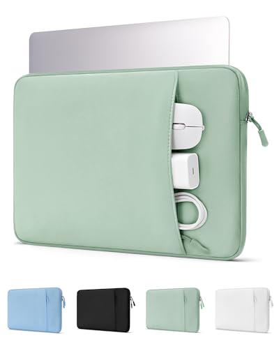 ProCase Laptop Sleeve 14" for MacBook Pro 14 Inch M5/M4/M3/M2/M1 2026-2021 | Slim Travel Sleeve with Soft Plush Lining & Large Front Pocket, Water-Resistant, Also Fit 14" HP Dell Lenovo ASUS Acer - color: Willow Green, size: 14-inch