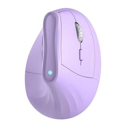 KYSONA Ergonomic Mouse Wireless, Bluetooth Vertical Mouse, 5-Level Adjustable DPI, 2.4G Silent Switch Mice for Windows, MacOS, IPadOS, Laptop, PC, Purple - color: Purple