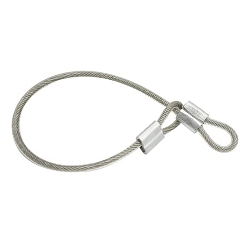 10 Pcs 4mm Wire 12 inch Vinyl Coated Stainless Steel Cable with Loops Short Wire Rope Lanyard Lock Security Chain Link for Outdoor Gates, Clear(4mm x 12inch) - color: Clear, size: 4mm(T) X 12 in(L) 10PCS
