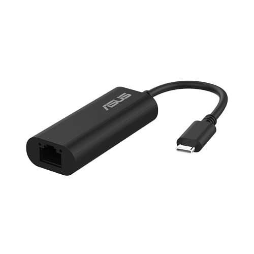 ASUS USB-C2500 V2 2.5Gbps Type-C Wired Network Adapter, RJ45 LAN, USB-C High-Speed Transfer, Compatible with 2.5G/1G/100Mbps