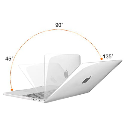 MOSISO Compatible with MacBook Pro 15 inch Case A1990 A1707, Crystal Clear | Protective Crack-Resistant Plastic Peony Hard Shell Case&Keyboard Cover Skin& Screen Protector - color: Crystal Clear