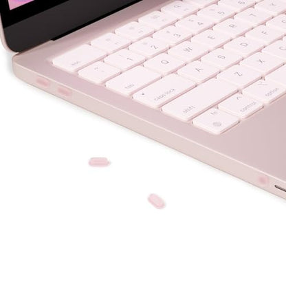 ProElife 5 Pcs Anti Dust Dirt Plug Cups Set for MacBook Neo, Blush Pink | Durable & Reusable Silicone Laptop Accessories, Custom Fit Design, Easy to Clean Non-Slip Stuff for Macbook USB-C & Headphone - color: Blush Pink
