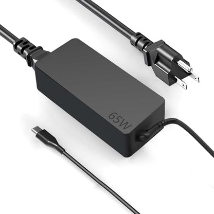 USB C 65W Laptop Charger Compatible with Lenovo Thinkpad X1 X13 T14 T15 T480s T580s ADLX65YDC2A ADLX65YLC2D Yoga 7i 9i C930 C940 Chromebook C330 S330 100e 300e 65W Laptop Power Supply Adapter Cord