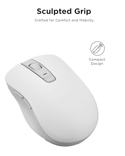 Lenovo Bluetooth Silent Mouse (WL300) - 5 Button Computer Mouse with Silent Left & Right Click – Sculpted Grip, Microsoft Swift Pair, Up to 1600 DPI (White) - color: WL300 White