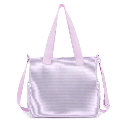 Phaoullzon Cute Messenger Bag Kawaii Crossbody Purse for Teen Shoulder Tote | Gifts for Girls/ Women, Nylon Japanese College Satchel Travel Work Gym Handbag - color: Stripes Purple, style: Medium