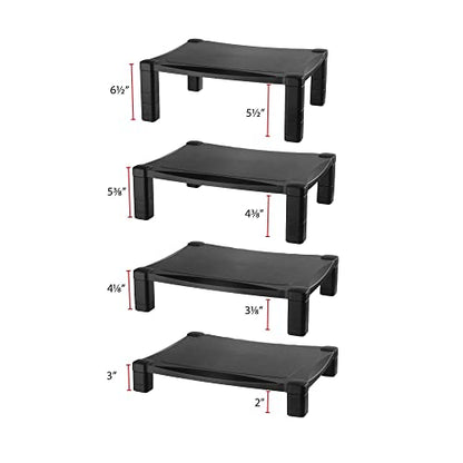 Kantek Single-Level Monitor Stand, 17" X 13.25" X 3" To 6.5", Black, Supports 50 Lbs - style: Single Level