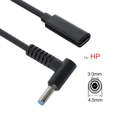 JSER Type C USB-C Female Input to DC 4.5x3.0mm Power PD DC 20V 65W Charge Cable fit Compatible for Laptop 18-20V (4.5x3.0mm) - style: DC 4.5*3.0mm