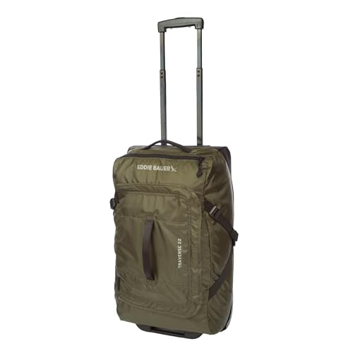 Eddie Bauer Traverse Luggage | Roller Wheels | Telescoping Handle | Travel | Vacation | Ripstop Nylon - Dark Loden, 22" - color: Dark Loden, size: 22"