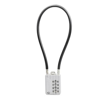 30CM/12in Long Cable Locks - 4-Digit Combination Lock, Re-settable Combination, Security Cable Lock for Luggage, Suitcase, Gun, Helmet - Silver, 1-Pack - size: 30cm (12 inch) Cable