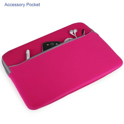 Neoprene Laptop Sleeve for 13 13.3 Inch Devices, Dual Zipper Shock Resistant Computer Pouch, Water Resistant and Lightweight Protective Bag for Men and Women - color: Magenta