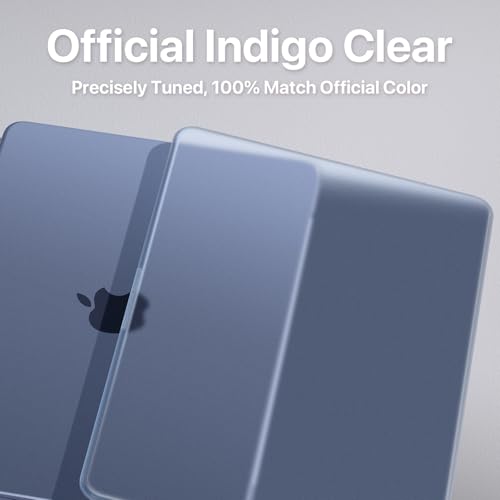 Soonjet for MacBook Neo 13 inch Case 2026 A3404 Hard Shell + Keyboard Cover | Official Indigo Clear, Anti Scratch & Fingerprint, Blue Matte, Protective Mac Laptop Cover, Thin & Light, Durable Plastic - color: Frost Indigo