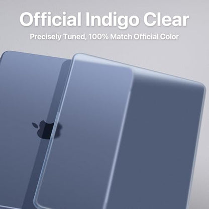 Soonjet for MacBook Neo 13 inch Case 2026 A3404 Hard Shell + Keyboard Cover | Official Indigo Clear, Anti Scratch & Fingerprint, Blue Matte, Protective Mac Laptop Cover, Thin & Light, Durable Plastic - color: Frost Indigo