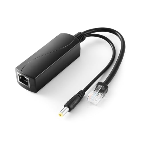 2.5G PoE Splitter 24V/1A, 48V PoE to DC 24V/1A 24W Output, DC 5.5 * 2.5mm Plug, 2.5Gbps Ethernet Comply IEEE802.3af/at, Plug and Play for IP Camera, Smart Home(PS5724TG-25) - style: (PS5724TG-25) 24V/1A 5.5 * 2.5mm