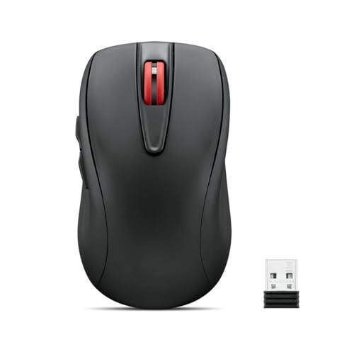 Lenovo USB-C Silent Mouse (WL500) - Silent Buttons, Ambidextrous Grip, Adjustable DPI, Plug-and-Play 2.4G Receiver Computer Mouse, Black - color: Black