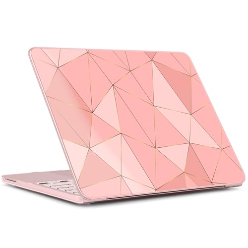 for MacBook Neo 13 Inch Case 2026 Release Model A3404, Cute Aesthetic Ultra-Slim Hard Shell with Keyboard Cover, 6-in-1 Laptop Accessories Bundle for Women Girls, Rose Gold Geometric - color: Rose Gold Geometric
