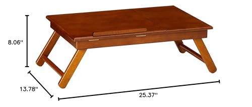 Winsome Anderson, Flip Top with Drawer, Foldable Legs Lap Desk, Teak, 25.37x13.78x8.06 - color: Teak, size: Regular (Pack of 1)