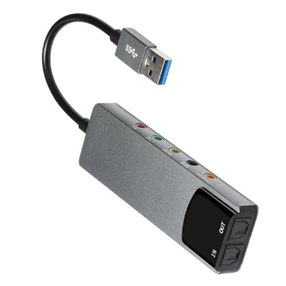 DAGIJIRD 5.1 Channel Audio Sound Card, USB External Sound Card Optical SPDIF Audio Adapter for PC Laptop