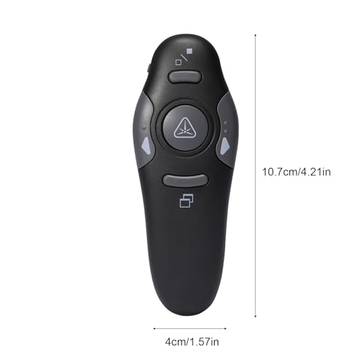 2.4GHz Remote Control Page Turner, Red Presentation Pointer, Plug & Play, Portable Presenter Clicker for Laptop, 98ft Control Range