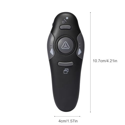 2.4GHz Remote Control Page Turner, Red Presentation Pointer, Plug & Play, Portable Presenter Clicker for Laptop, 98ft Control Range