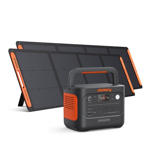 Jackery Solar Generator 1000 v2 with 2 * 200W Solar Panels, 1070Wh LiFePO4 Portable Power Station, 1500W AC Output, 1hr Fast Charge, Backup Power for Outdoor Camping, RV, Off-Grid & Emergency - style: E1000v2+200Wx2