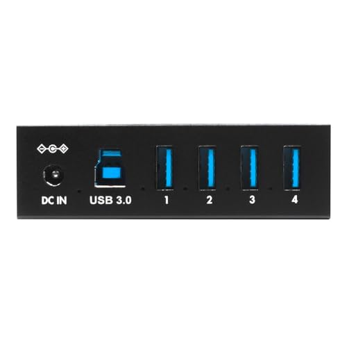 Kingwin USB 3.0 Hub – 4-Port Industrial Metal USB Hub, High-Speed 5Gbps Data, Mountable Design, Heavy-Duty Aluminum Housing, Reliable Expansion for PC, Laptop, Industrial Equipment & Workstations. - size: USB 4-PORT