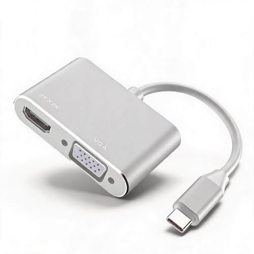 USB C to VGA Adapter 4K 30Hz, Type C to VGA Converter 2 in 1 HD Multimedia Interface Hub, Plug and Play USB Adapter for Laptop, Projector, Monitor, Support (#11) - color: #11