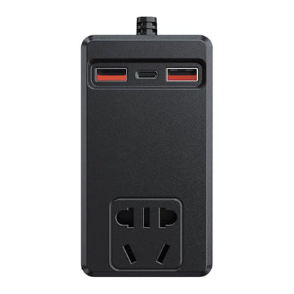 12V/24V Portable Automotive Power Adapter 150W 4 USB Chargers Intelligent Temperature Control for Electronics Road Trips Car Essential Inverter for Laptops