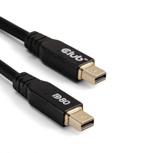 Club 3D CAC-1165 Mini DisplayPort to Mini DisplayPort Bi-Directional VESA DP80 Certified Cable M/M 1m/3.28ft
